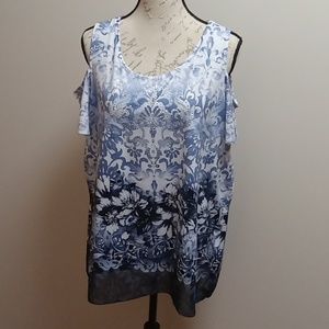 JM Collection Woman Size 1X cold shoulder sleeved women's top
